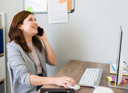 Lady sitting at desk